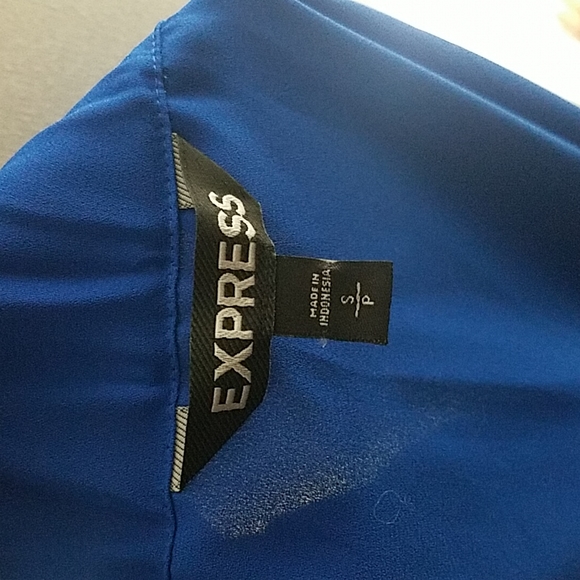 Express Royal Blue Off The Shoulder  Long Sleeve Top - Picture 4 of 4